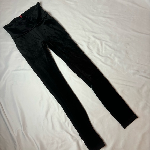 Spanx Womens Leggings Stretch Velvet Shaping High Waist Black Size Small - Picture 2 of 6